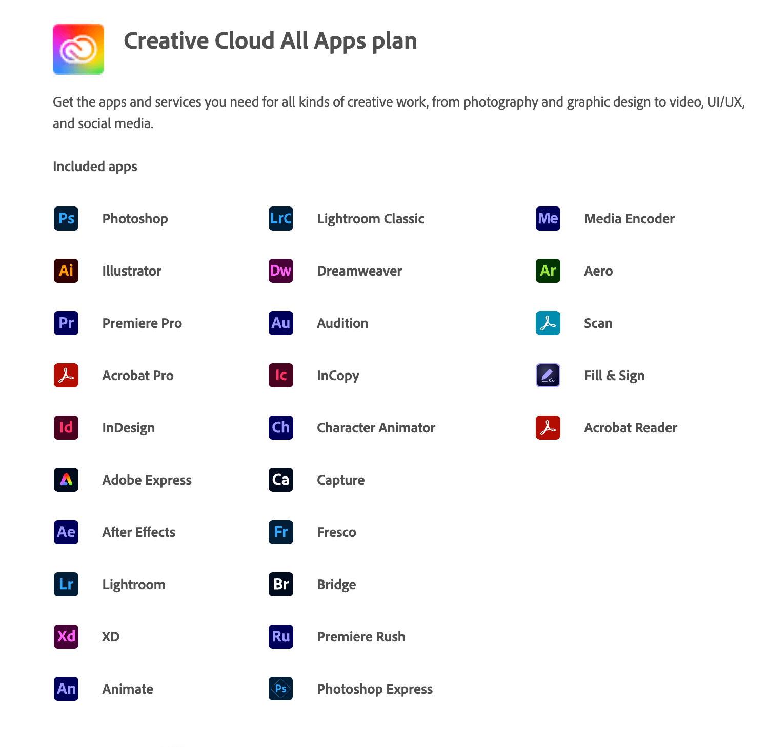 Work from home app - Adobe Creative Cloud