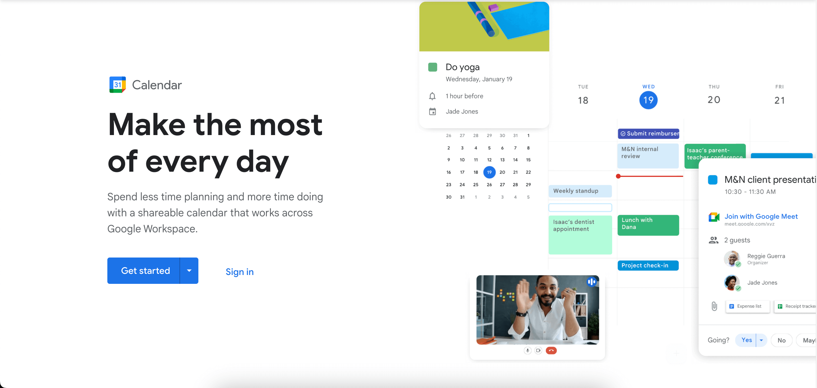 Work from home app - Google Calendar