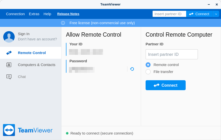 Work from home app - Team Viewer